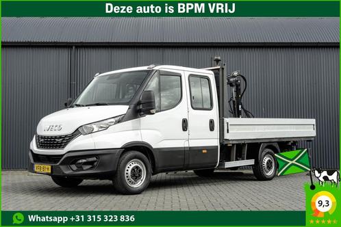 Iveco Daily 35S18D 375 | 3.0 180PK | Hiab 013 | 3.5T, Auto's, Bestelauto's, Lease, Automaat, Wit, Stof, Diesel, Euro 6, Gebruikt