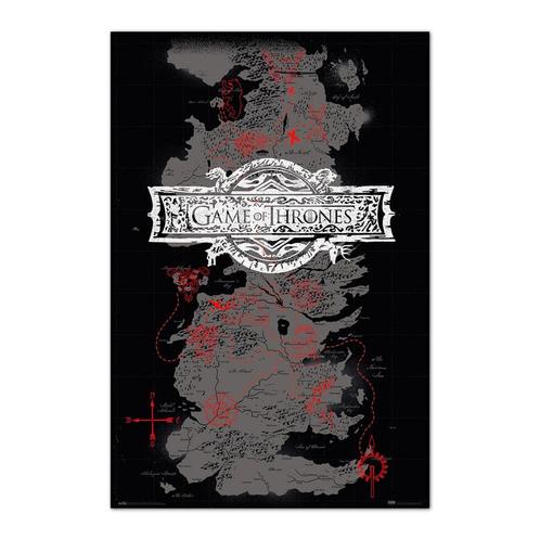 Poster Game of Thrones Map 61x91,5cm, Verzamelen, Posters, Nieuw, A1 t/m A3, Verzenden
