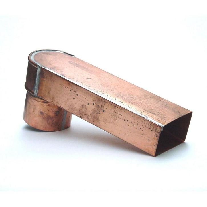 Koperen stadsuitloop 60 x 100 mm - uitloop Ø 80 mm - 33 cm, Doe-het-zelf en Verbouw, Overige Doe-het-zelf en Verbouw, Ophalen of Verzenden