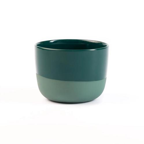Latte Kopje &#8211; Half Glazed | Pine Green, Witgoed en Apparatuur, Koffiemachine-accessoires, Nieuw, Verzenden
