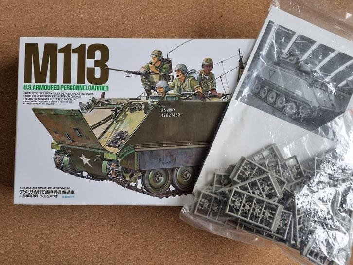 Tamiya 35040  M113 + Modelkasten tracks 1:35, Hobby en Vrije tijd, Modelbouw | Auto's en Voertuigen, Tamiya, Verzenden