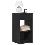 vidaXL Nachtkastjes 2 st met lade 35x34x66,5 cm zwart, Verzenden, Nieuw, Hout