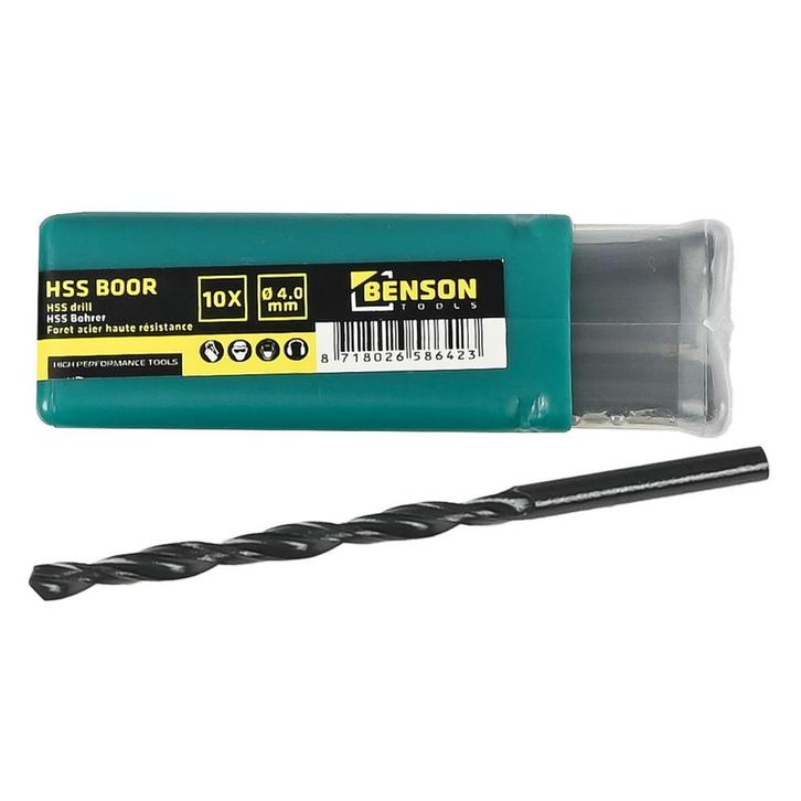 Benson Metaalboren set - 4.0 mm - gerolde spiraalboor - 1..., Doe-het-zelf en Verbouw, Gereedschap | Boormachines, Nieuw, Ophalen of Verzenden