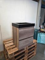 Badmeubel 60 x 45 x 74 cm – Hoog model – Grijs Eiken – Met, Ophalen of Verzenden, Nieuw, Bad