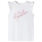 vidaXL Kindershirt met ruches aan de mouwen 104 ecru, Verzenden, Nieuw