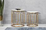 TAFEL TORY MARMER PAAR CM 46X55-39X48, Huis en Inrichting, Tafels | Sidetables, Ophalen of Verzenden, Nieuw