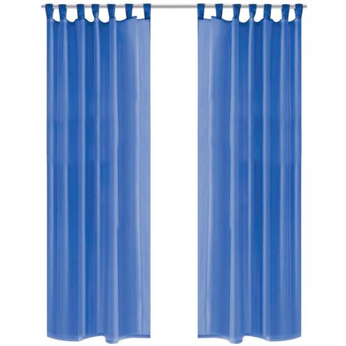 vidaXL Gordijnen voile 140x225 cm koningsblauw 2 st, Huis en Inrichting, Stoffering | Gordijnen en Lamellen, Blauw, Nieuw, Verzenden