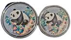 Chinese Panda 1998 gekleurd 1/2 en 1 oz koppeltje, Verzenden, Oost-Azië, Losse munt, Zilver
