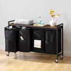 Rollende wassorteerder met 4 wasmanden en opbergplank, Verzenden, Nieuw