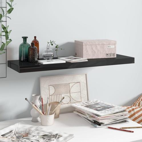 vidaXL Wandschap zwevend 80x23,5x3,8 cm MDF hoogglans zwart, Huis en Inrichting, Woonaccessoires | Wandplanken en Boekenplanken