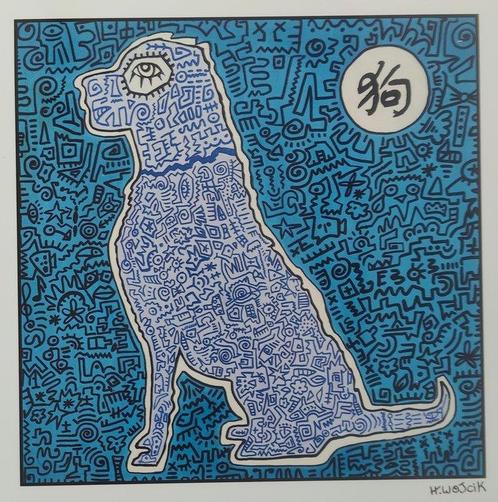 HENRI WOJCIK (1945) - Chien, Antiek en Kunst, Kunst | Schilderijen | Modern