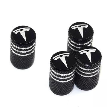 TT-products ventieldoppen Tesla 3 rings zwart 4 stuks