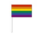 1x Regenboog zwaaivlaggetje/handvlaggetje 12 x 30 cm met s.., Ophalen of Verzenden, Nieuw