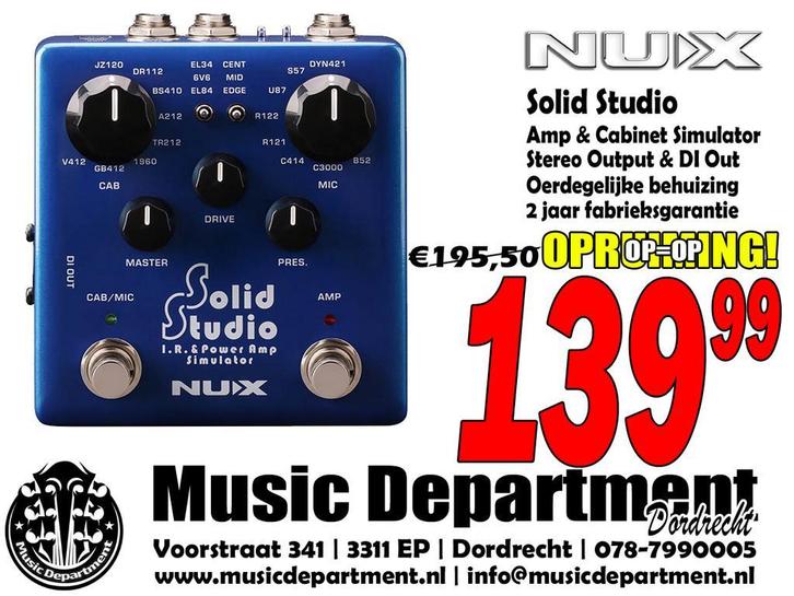 NUX NSS5 Verdugo Series SOLID STUDIO Amp / Cabinet Simulator, Muziek en Instrumenten, Effecten, Overige typen, Multi-effect, Nieuw