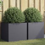 vidaXL Plantenbakken 2 st 49x47x46 cm staal antracietkleurig, Tuin en Terras, Bloembakken en Plantenbakken, Verzenden, Nieuw, Metaal