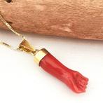 Koraal - Zilver - Ketting met hanger - Ambachtelijke gravure, Antiek en Kunst