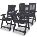 vidaXL Tuinstoelen 4 st verstelbaar kunststof, Tuin en Terras, Tuinstoelen, Verzenden, Nieuw, Kunststof