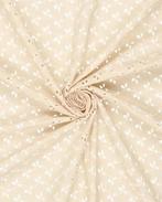 Broderie Katoen Gaten Beige, Hobby en Vrije tijd, Stoffen en Lappen, Nieuw, Beige