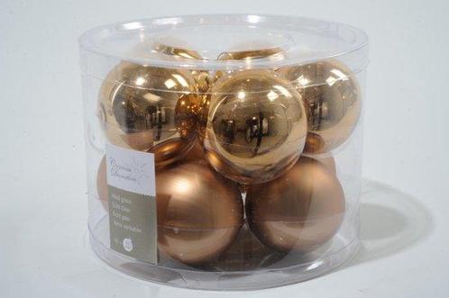 9 kerstballen amandel glans-mat 60 mm, Diversen, Kerst, Verzenden