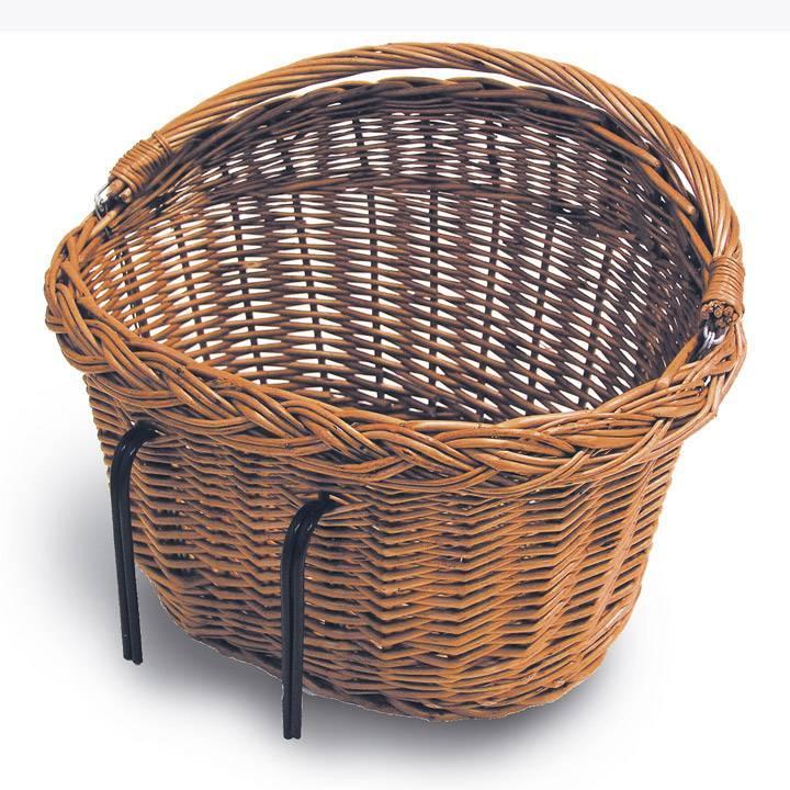 Basil mand riet Detroit ovaal buik, Fietsen en Brommers, Fietsaccessoires | Fietsmanden, Nieuw, Verzenden