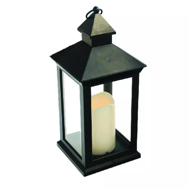 Benson Lantaarn met LED Kaars - Sfeervol en Veilig - Zwar..., Tuin en Terras, Buitenverlichting, Nieuw, Ophalen of Verzenden