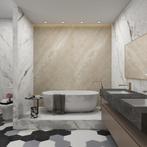 Douche achterwand Bladel set van 12 panelen 120x60 cm Cream, Doe-het-zelf en Verbouw, Platen en Panelen, Verzenden, Nieuw