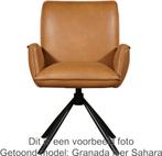 Set van 6 Taupe leren industriële draaibare eetkamerstoelen, Nieuw, Vijf, Zes of meer stoelen, Eigentijds, Leer