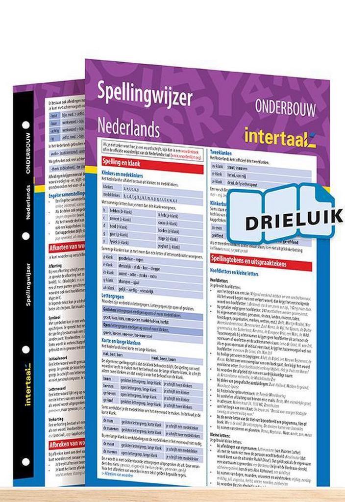 Spellingwijzer Nederlands onderbouw uitklapkaart Groenman, Boeken, Schoolboeken, Zo goed als nieuw, Verzenden