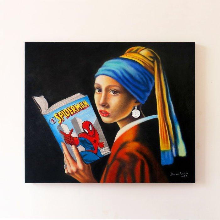Dario Assisi - Inspired by Vermeer 3d - The girl with the, Antiek en Kunst, Kunst | Schilderijen | Modern