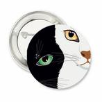Button of kleding (magneet) Cats Black and White, Dieren en Toebehoren, Verzenden, Nieuw