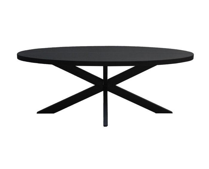 Kala Ovale Eettafel Zwart 210 / 240 cm | Livingfurn -210x100, Huis en Inrichting, Tafels | Eettafels, Nieuw, Ophalen of Verzenden