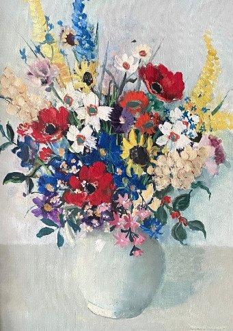 Hollandse school (XX) - Bloemstilleven, Antiek en Kunst, Kunst | Schilderijen | Klassiek