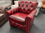 Chesterfield Fauteuil eetkamer kantoor lounge Oxblood, Leer, Huis en Inrichting, Fauteuils, Ophalen, Zo goed als nieuw, Leer, CHESTERFIELD