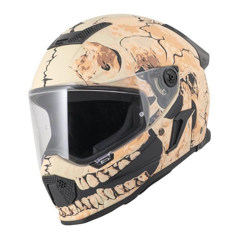 Bogotto Rapto Skull Beige Helm, Motoren, Kleding | Motorhelmen, Nieuw met kaartje, Overige merken, Integraalhelm, Verzenden