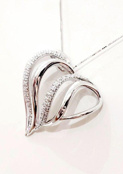 Ketting met hanger - 18 karaat Witgoud - 0.70ct. tw. Diamant, Sieraden, Tassen en Uiterlijk, Antieke sieraden