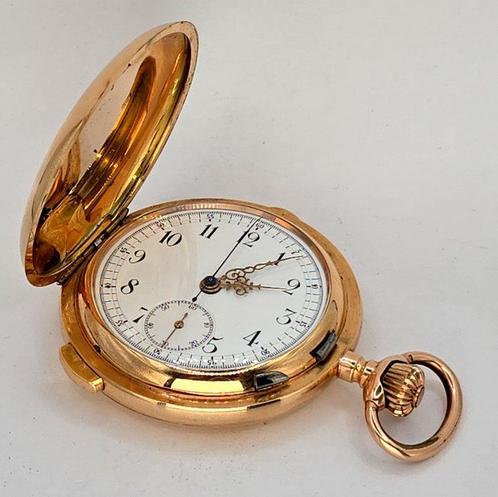 Lugrin S.A./Lemania S.A., - 14Kt Goldsavonette - Quarter, Sieraden, Tassen en Uiterlijk, Horloges | Heren