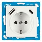 Stopcontact met USB | ION Industries | V1/J1, Doe-het-zelf en Verbouw, Elektra en Kabels, Verzenden, Nieuw