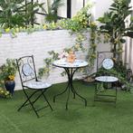 TRUUSK Tuin Zitgroep Bistro-Set Voor 2 Personen Ø 61 Cm Met, Tuin en Terras, Verzenden, Nieuw