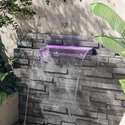 vidaXL Watervaloverlaat met RGB LEDs 60 cm acryl, Tuin en Terras, Waterpartijen en Fonteinen, Nieuw, Verzenden