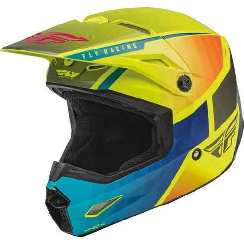 Kinder Crosshelm Fly Racing Kinetic Drift  - Fluo Geel / Bla, Motoren, Kleding | Motorhelmen, Kinderen, Nieuw met kaartje, Offroadhelm