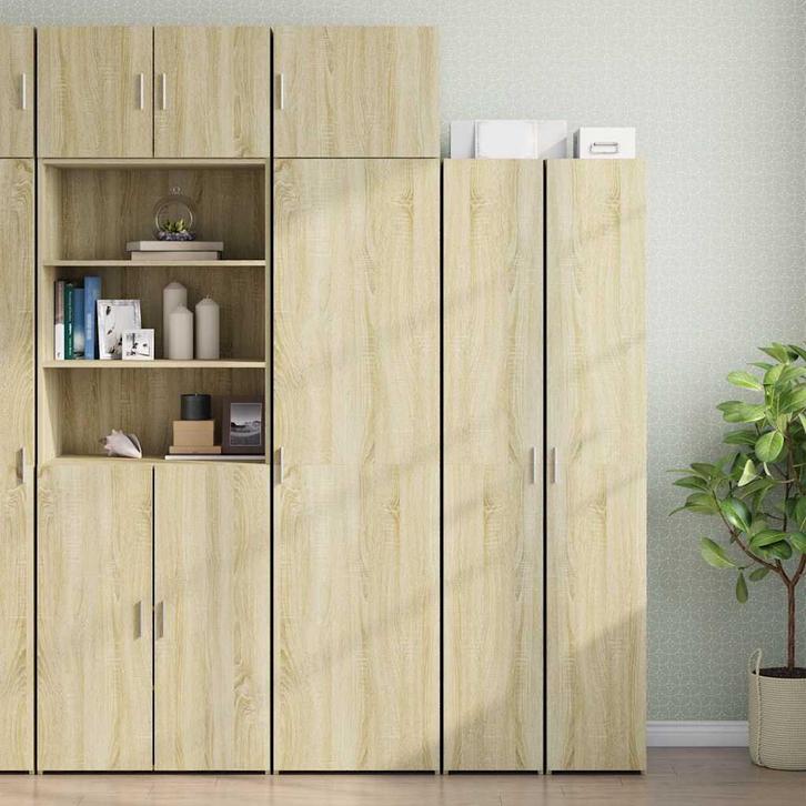 vidaXL Opbergkast smal 50x42,5x225 cm bewerkt hout sonoma, Huis en Inrichting, Kasten | Buffetkasten, 50 tot 75 cm, Nieuw, Overige houtsoorten