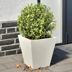 vidaXL Plantenbakken 2 st 30x30x30 cm staal wit, Verzenden, Nieuw, Metaal