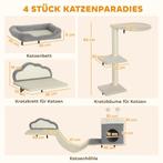 Wandgemonteerd Krabpaal Set, Sisal Kraboppervlakken, 4 Delen, Verzenden, Nieuw