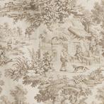 Raffinato Toile de Jouy Taupe Tortora - Meubelstof - 300 cm