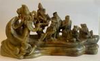 De acht onsterfelijken op een boot - Speksteen - China - 20e, Antiek en Kunst