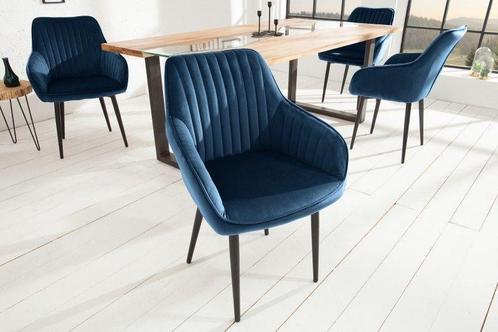 Elegante armleuningstoel TURIJN koningsblauw fluweel met, Huis en Inrichting, Stoelen, Ophalen of Verzenden