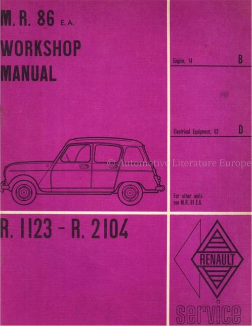 1961-1963 RENAULT 4: R1123 | R 2104 WERKPLAATSHANDBOEK, Auto diversen, Handleidingen en Instructieboekjes