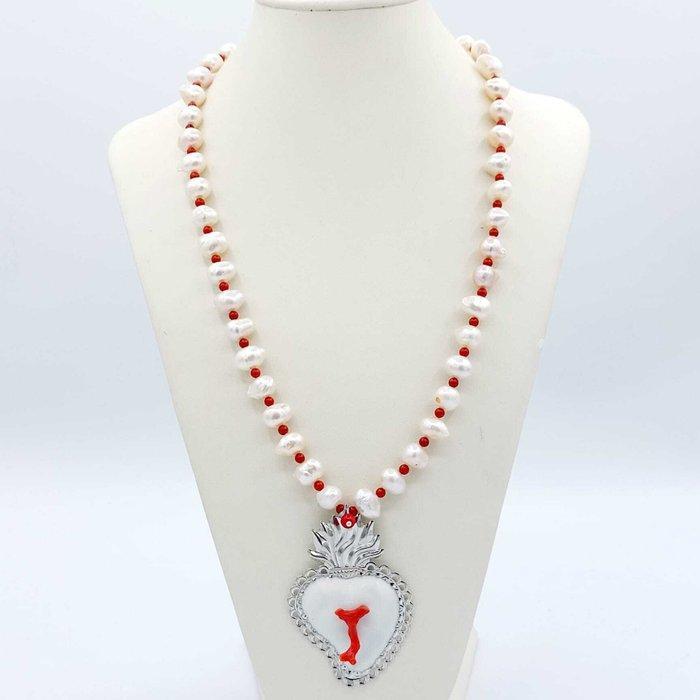 Zonder Minimumprijs - Ketting met hanger - 18 karaat Zilver,, Sieraden, Tassen en Uiterlijk, Antieke sieraden