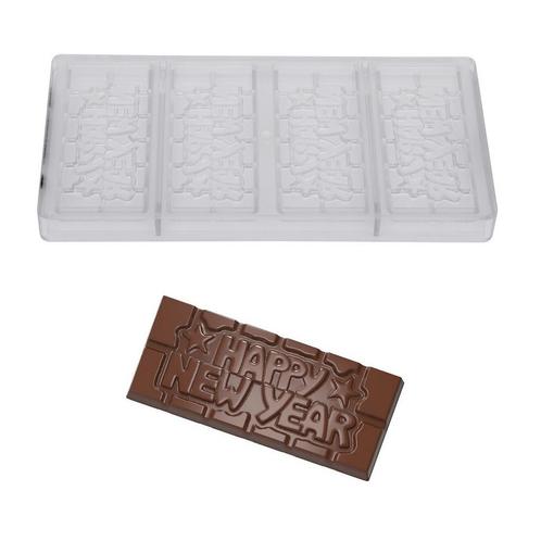 Chocolademal Chocolate World Tablet Happy New Year (4x), Hobby en Vrije tijd, Taarten en Cupcakes maken, Nieuw, Verzenden