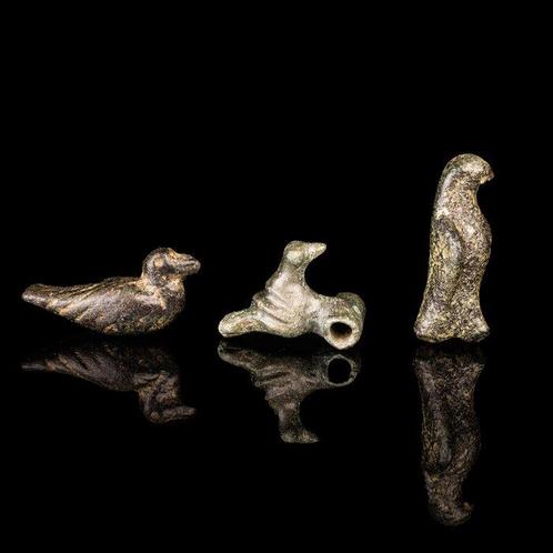 Oud-Romeins Groep van drie bronzen vogels (Zonder, Antiek en Kunst, Antiek | Overige Antiek